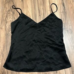 L'AGENCE Black Satin Camisole Top